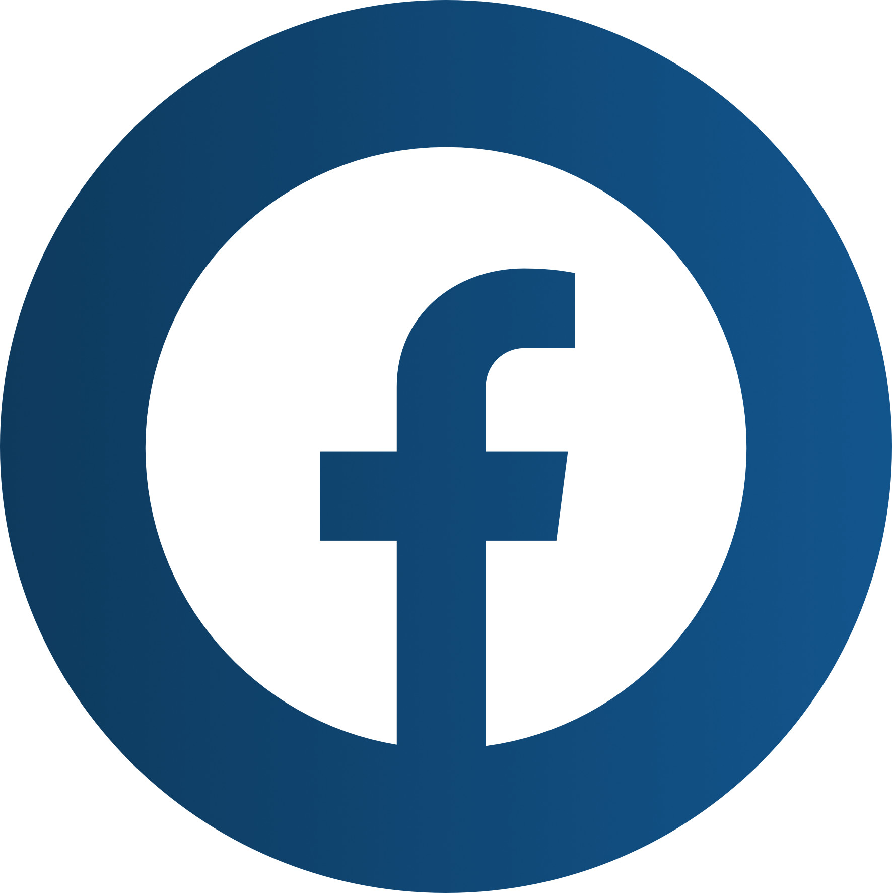 Facebook logo with a lowercase f inside a blue circle.