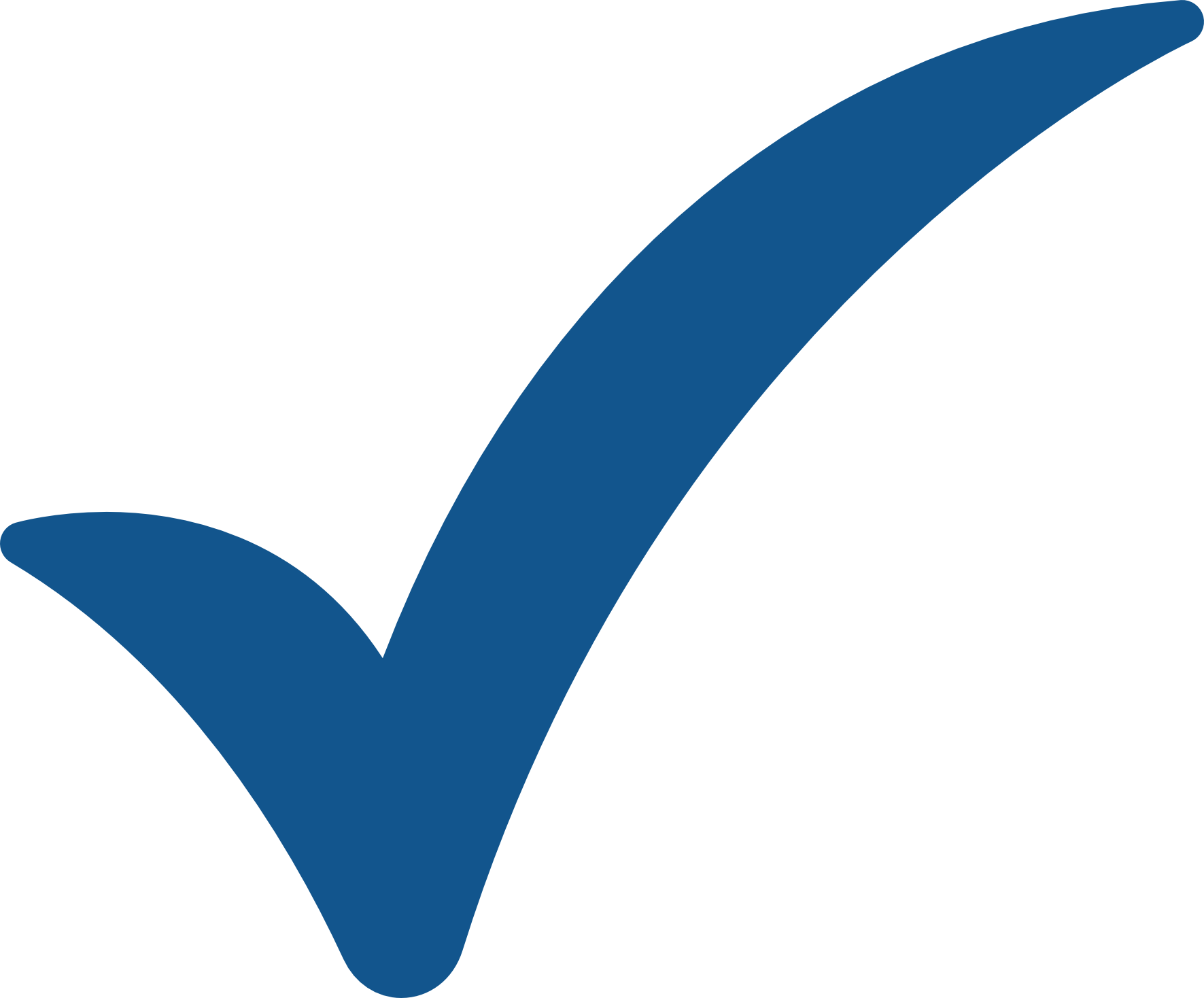 Blue check mark symbol on a transparent background.